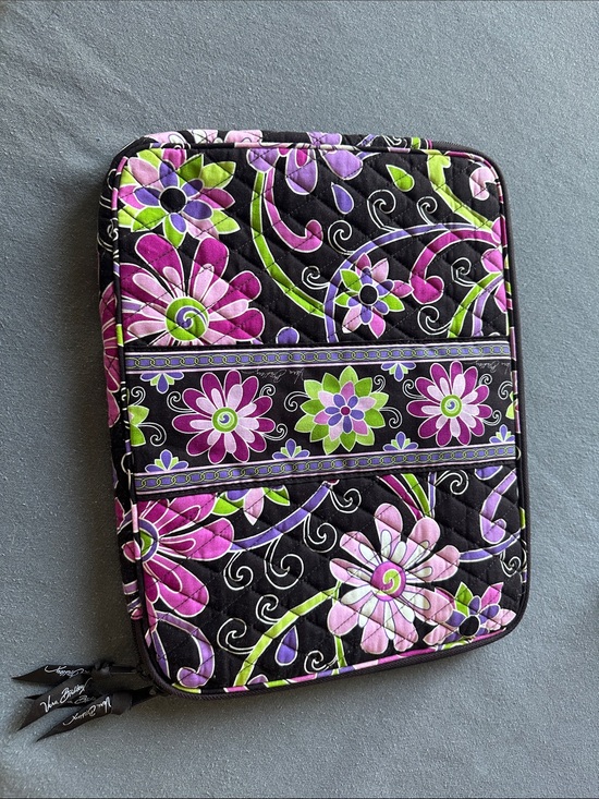 Vera Bradley Other - Vera Bradley Black Quilted Tablet Sleeve with Pink, Purple & Green Floral Print